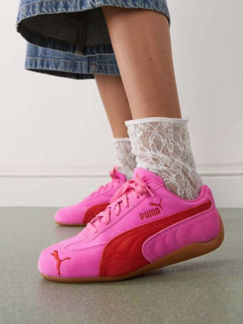 PUMA Speedcat OG Suede Lace Up Sneaker Sz:7 Pink